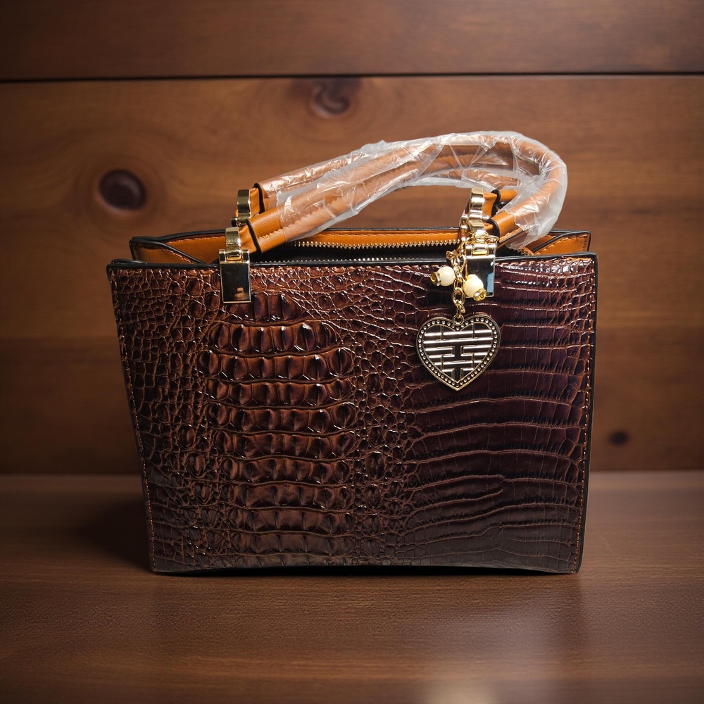 NWOT Brown Croc Embossed Purse